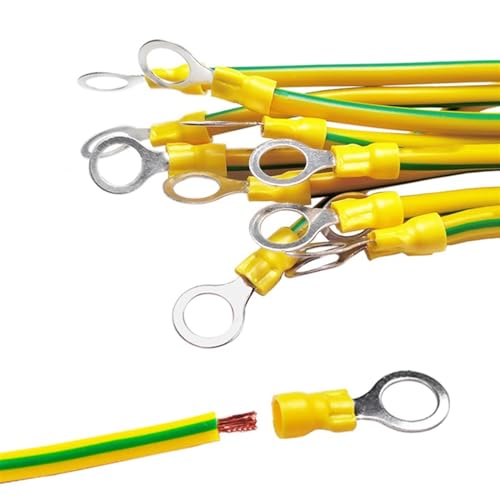Hauptleitung Fest 14AWG 12AWG 10AWG Solarpanel-Überbrückungsanschlussdraht Gelbgrüner Erdungsdraht Flexibler Kupferdraht mit Anschlussklemme Verbinder Webstuhl (Color : 4mm, Size : 10cm 14 AWG - 2.5 Hauptleitung Fest 14AWG 12AWG 10AWG Solarpanel-Überbrückungsanschlussdraht Gelbgrüner Erdungsdraht Flexibler Kupferdraht mit Anschlussklemme Verbinder Webstuhl (Color : 4mm, Size : 10cm 14 AWG - 2.5 von MIBSH