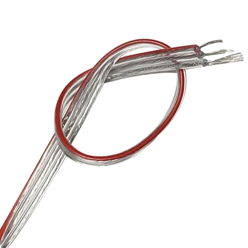 Hauptleitung Fest 3-poliges, transparentes Flachkabel, 17 Stränge, isolierter Kupferdraht, 5,4 mm Durchmesser, positiver negativer Pol, LED-Kabelbaum, 5 Meter Verbinder Webstuhl von MIBSH