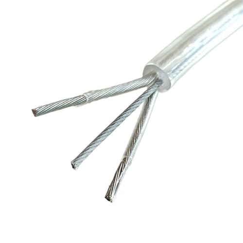 Hauptleitung Fest Elektrischer Draht for Beleuchtungslampen, 2 * 0,75 mm Netzkabel, transparentes Elektrokabel, Stahlseil mit 1,0 mm Unterstützung Verbinder Webstuhl (Size : 100m, Color : 2x0.75mm2 Hauptleitung Fest Elektrischer Draht for Beleuchtungslampen, 2 * 0,75 mm Netzkabel, transparentes Elektrokabel, Stahlseil mit 1,0 mm Unterstützung Verbinder Webstuhl (Size : 100m, Color : 2x0.75mm2 von MIBSH