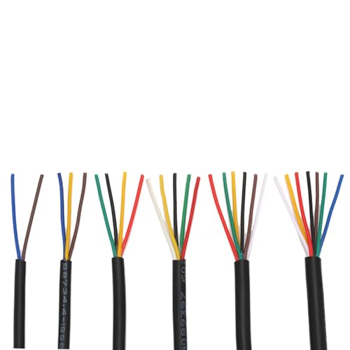 Hauptleitung Fest Steuersignal-Elektrokabel, 2 Adern bis 8 Adern, kupferisoliertes ummanteltes Drahtkabel, 26 AWG bis 18 AWG, 1 Meter, 5 Meter Verbinder Webstuhl (Color : 5 Meters, Size : 8Coeres 20 Hauptleitung Fest Steuersignal-Elektrokabel, 2 Adern bis 8 Adern, kupferisoliertes ummanteltes Drahtkabel, 26 AWG bis 18 AWG, 1 Meter, 5 Meter Verbinder Webstuhl (Color : 5 Meters, Size : 8Coeres 20 von MIBSH