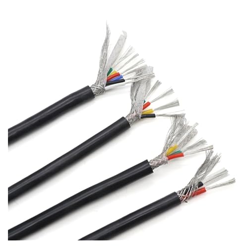 Hauptleitung Fest Weichgummi-Kupfer-geschirmtes Kabel, 2 3 4 6 Adern isoliert flexibel, Quadrat 0,3 0,5 0,75 1 1,5 2 2,5 mm Silikon-Hochtemperaturdraht Verbinder Webstuhl ( Size : Square 0.75mm , Colo von MIBSH