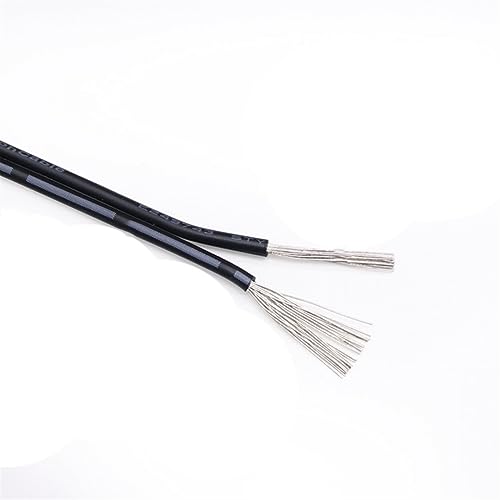 MIBSH Fest Zaun UL2468 2Pins Elektrischer Kupferdraht 2M/5M/10M 28 26 24 22 20 18 16 AWG PVC-isolierte Doppeladern LED-Lampenkabel Weiß Schwarz Gerät Schweißen (Size : 5meter, Color : 18AWG) von MIBSH