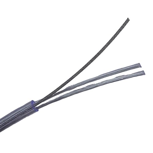 MIBSH Hauptleitung Fest Pendelleuchte Elektrokabel, 2 * 0,75 mm Netzkabel mit 1,0 mm tragendem Stahlseil, transparenter Beleuchtungslampen-Elektrodraht Verbinder Webstuhl (Size : 2m) von MIBSH