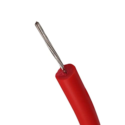 MIBSH Pfeife Haus Durchschlagsfester Draht und Kabel, roter weicher Silikondraht, Hochspannung 10KV 15KV 20KV-20AWG 18AWG 17AWG 15AWG Boden Elektronik (Size : 5m, Color : 20KV 20AWG) von MIBSH