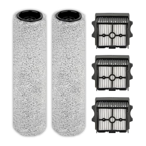 Floor One S9 Artist Pro Bürstenrollen und HEPA-Filter, kompatibel mit Tineco Floor One S9 Artist Pro Nass- und Trockensauger (ohne Griff), 2 Bürstenrollen, 3 HEPA-Filter, 5 Stück von MIBUMIKI