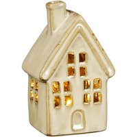 Mica Decorations LED Dekofigur Porzellan Haus 11 cm beige von MICA DECORATIONS