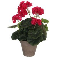 Mica Decorations - Mica Geranium im Topf dunkelrosa, 34 x 20 cm Kunstpflanzen von MICA DECORATIONS