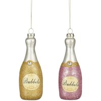 Weihnachtskugeln aus Glas Flaschen rosa gold 13,5 cm 2-fach sortiert Kugel Weihnachtskugeln aus Glas Flaschen rosa gold 13,5 cm 2-fach sortiert Kugel von MICA DECORATIONS