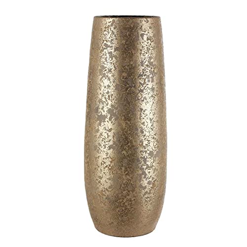 MICA Decorations Deko Vase Clemente rund Gold - 55 x Ø 21,5 cm - Bodenvase - Blumenvase hoch von MICA Decorations