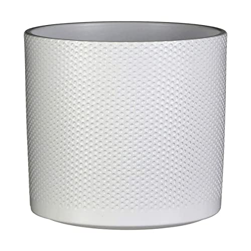 MICA Decorations Era Blumentopf, Keramik, rund, Weiß, 21 x Ø 23 cm – Pflanztopf von MICA Decorations