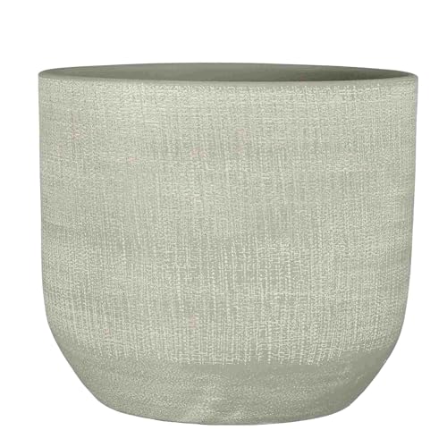 MICA Decorations Blumentopf Florian - 28x28x26 cm - Terrakotta - Hellgrau von MICA Decorations