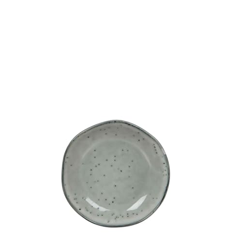 MICA Decorations Tabo Essgeschirr - 14x14x2 cm - Keramik - Grau - Staz von 4 von MICA Decorations