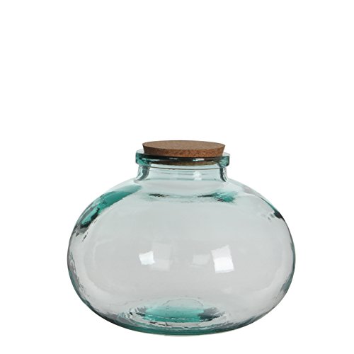 MICA Olly Vase, Glas, Kork, transparent, 29 x 29 x 23 cm von MICA Decorations