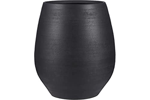 MICA Decorations Vase Douro rund schwarz matt – H 50 x Ø 29 cm – Blumentopf von MICA Decorations