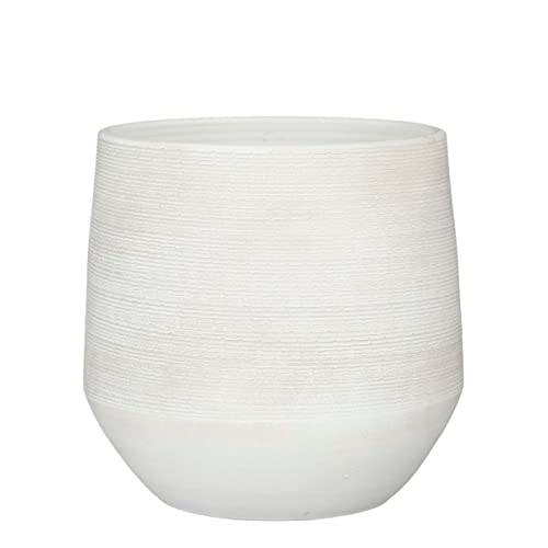 Mica Decorations Evora Blumentopf - 37x37x34 cm - Terrakotta - Weiß von MICA Decorations