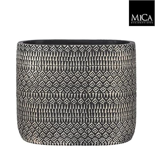 Mica Decorations Kjeld Blumentopf - L24,5 x B14 x H20 cm - Schwarz von MICA Decorations