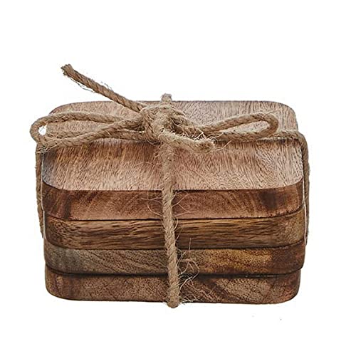 Mica Set 4uni Untersetzer aus Mangoholz Modell Duko 8718861461657 von MICA Decorations