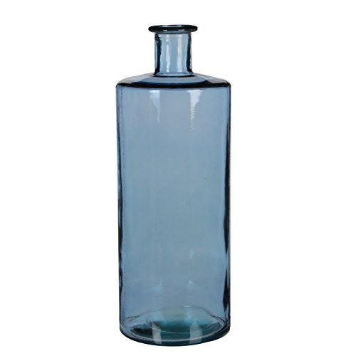 Mica Decorations Guan Glasflasche - H40 x Ø15 cm - Recyceltes Glas - Blau von MICA Decorations
