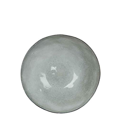 Teller Tabo Keramik rund grau Ø 20,5 x H 2 cm - Essteller von MICA Decorations