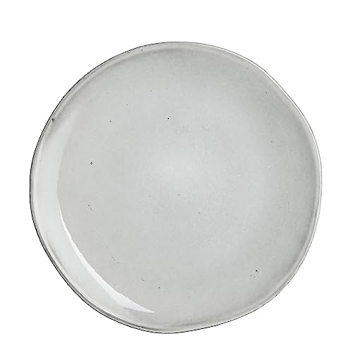 Teller Tabo Keramik rund grau - Ø 26,5 x H 3 cm - Essteller von MICA Decorations