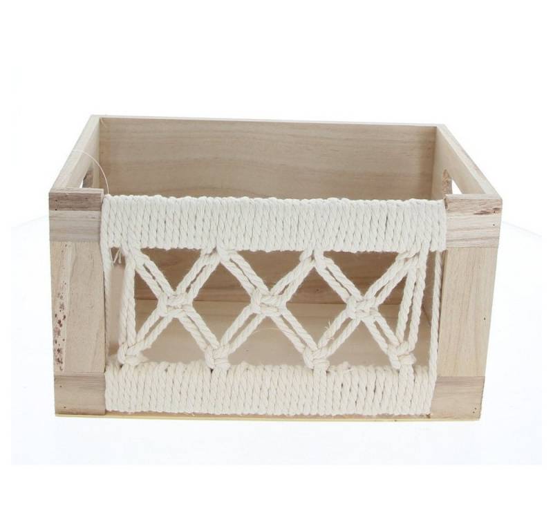 MICA Aufbewahrungsbox Box - geflochtene Seiten - aus Holz - ca. 30 x 20 x 16 cm von MICA