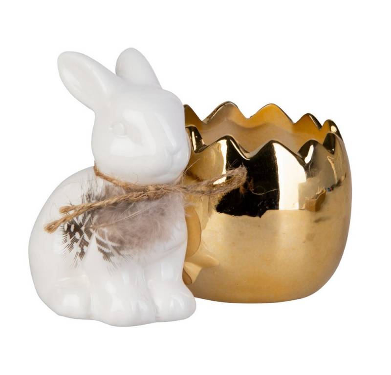 MICA Blumentopf Hase mit Eierschalentopf - ca. 12 x 8,5 x 9 cm von MICA
