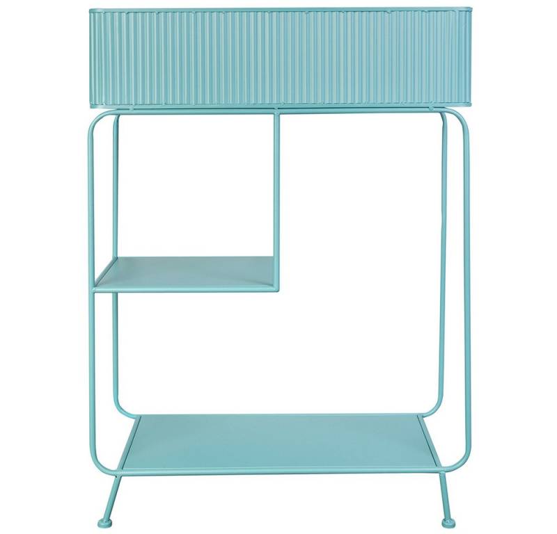 MICA Blumentopf Pflanzkasten mit Regal türkis - ca. 60 x 25 x 85 cm von MICA