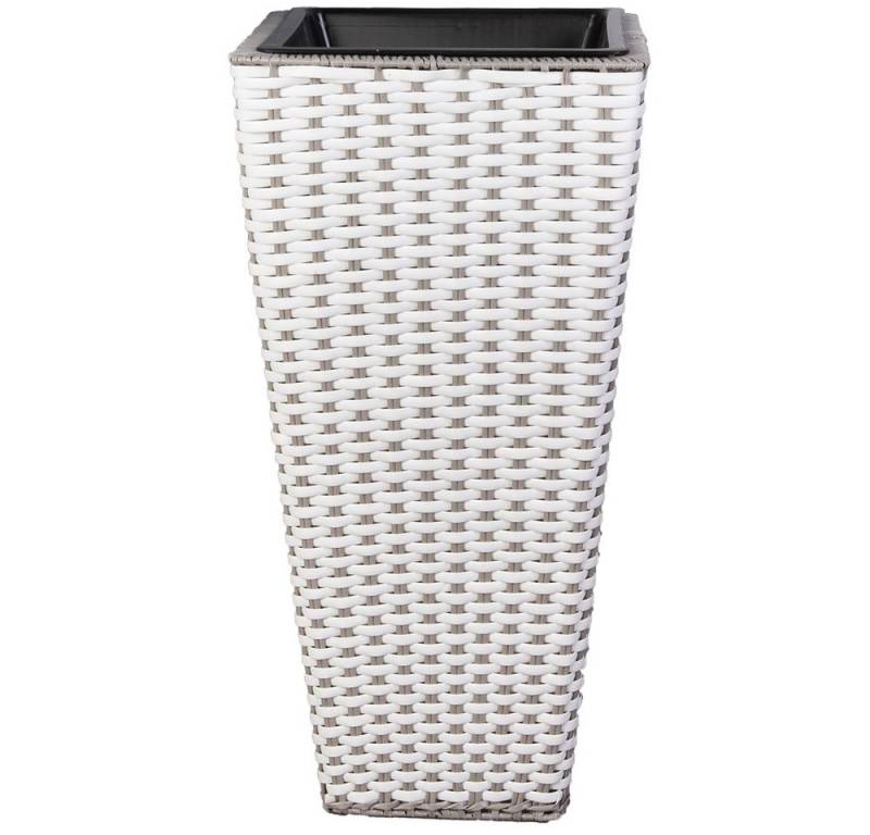 MICA Blumentopf Pflanzsäule - weiß - Größe M - ca. 28 x 28 x 57 cm von MICA