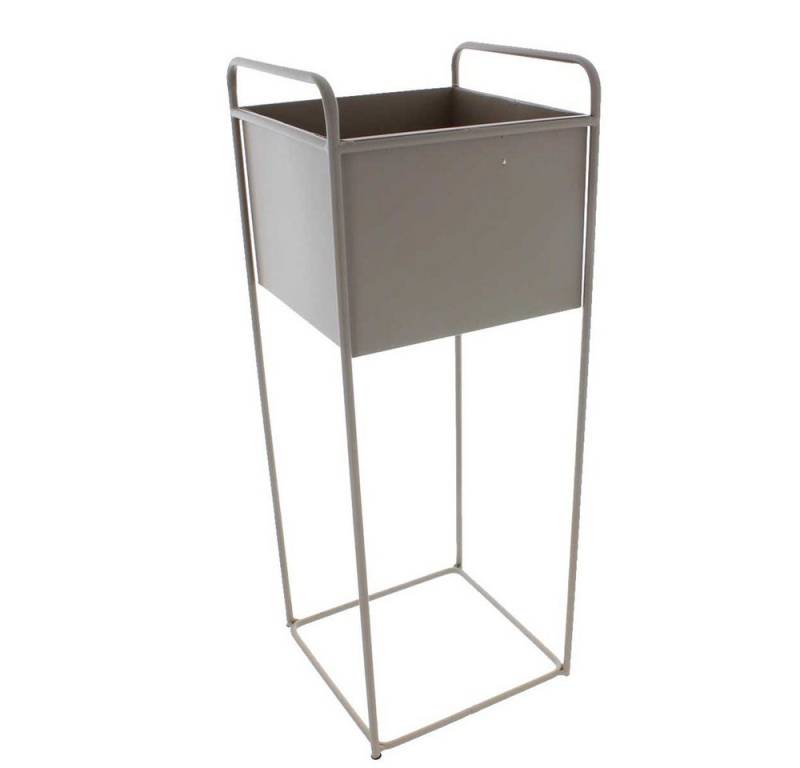 MICA Blumentopf Pflanztopf mit Ständer braun - ca. 26 x 26 x 71 cm von MICA