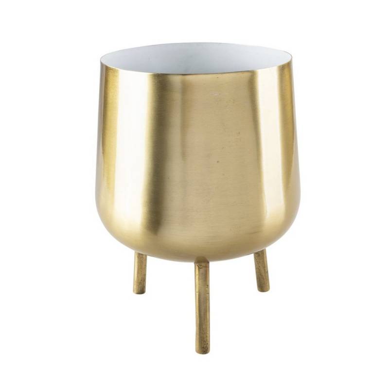 MICA Blumentopf Pflanztopf mit Standfüßen - gold - ca. 16,5 x 9/24 cm von MICA