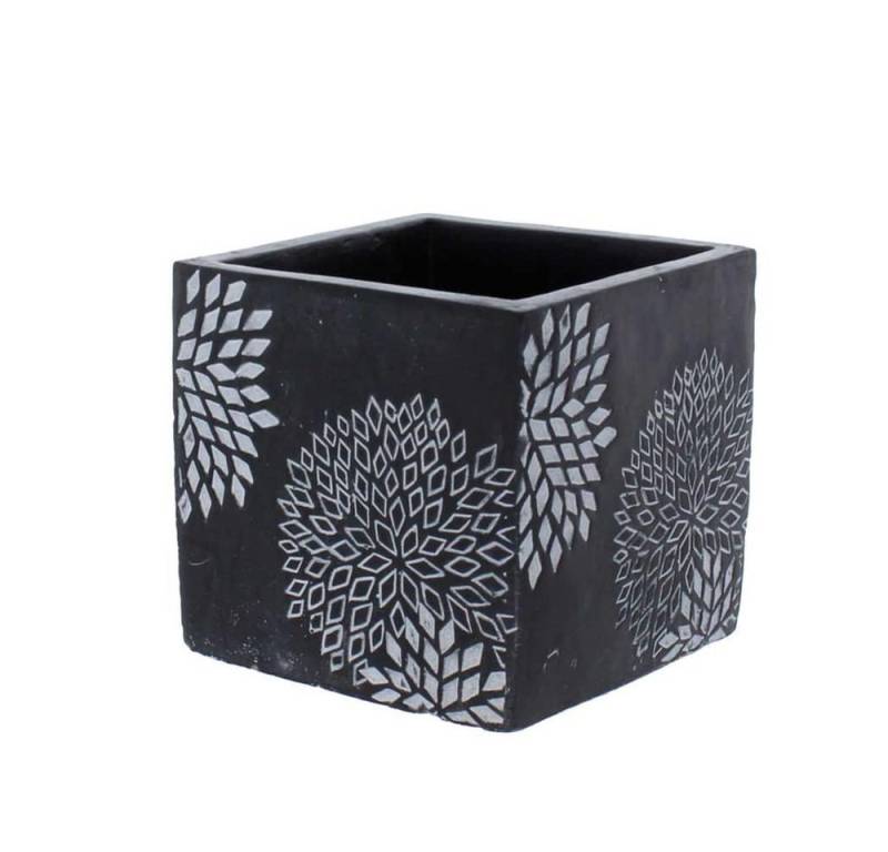 MICA Blumentopf Pflanztopf - quadratisch - schwarz - ca. 11 x 11 x 10,7 cm von MICA