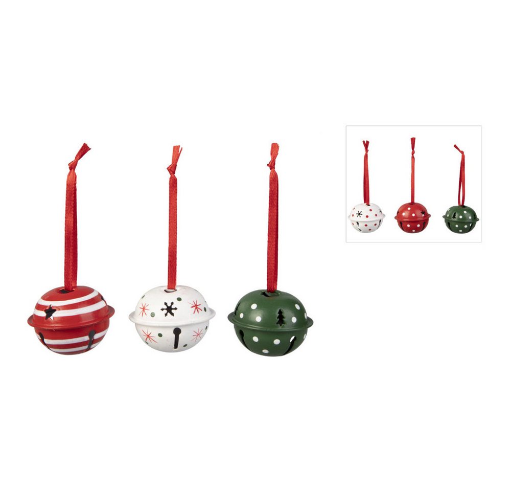 MICA Christbaumschmuck Deko-Glöckchen - rot, weiß, grün - Ø = ca. 4 cm - 6 Stück - 1 Set MICA Christbaumschmuck Deko-Glöckchen - rot, weiß, grün - Ø = ca. 4 cm - 6 Stück - 1 Set von MICA