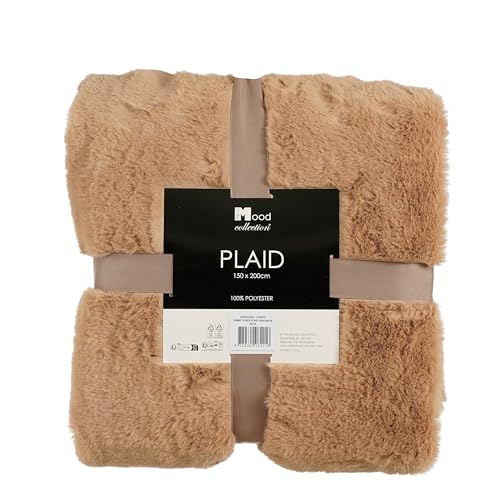 MICA Decorations Bronte Fleecedecke, 200 x 150 cm, Beige von MICA