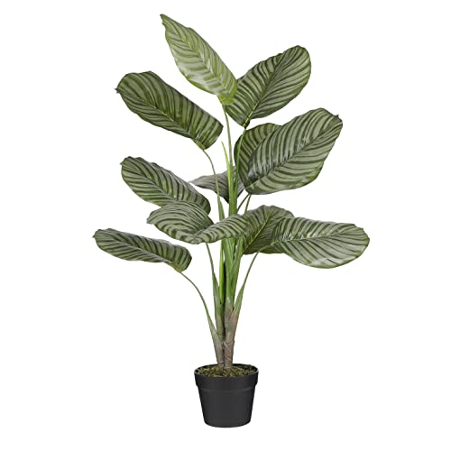 MICA Decorations Calathea Orbifolia Künstliche Pflanze, 90 x Ø60 cm, Grün von MICA