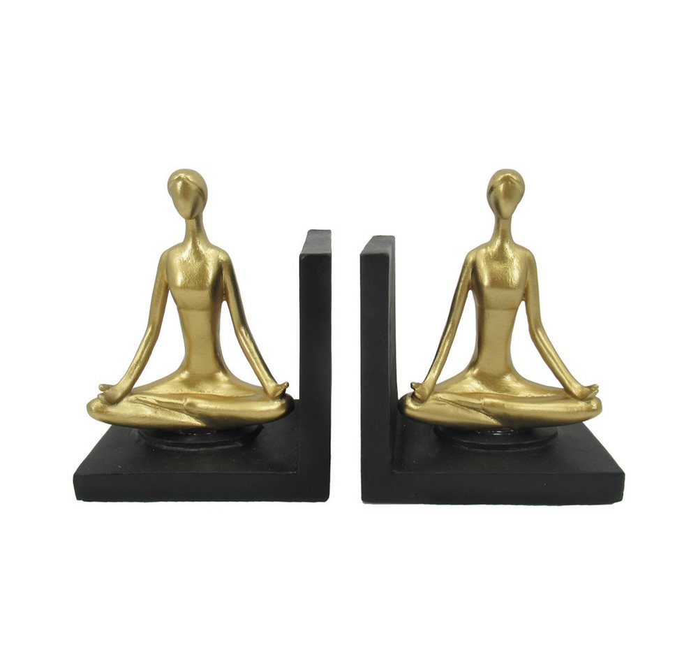 MICA Dekofigur Buchstützen - Yogafiguren - ca. 15 x 10,5 x 19,5 cm - 2 Stück von MICA