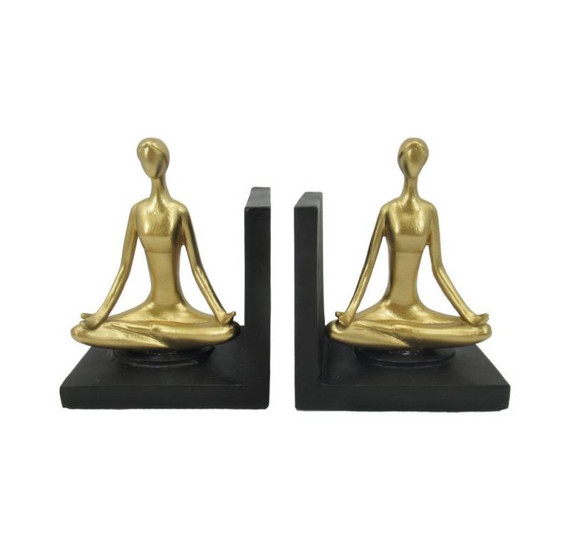 MICA Dekofigur Buchstützen - Yogafiguren - ca. 15 x 10,5 x 19,5 cm - 2 Stück von MICA