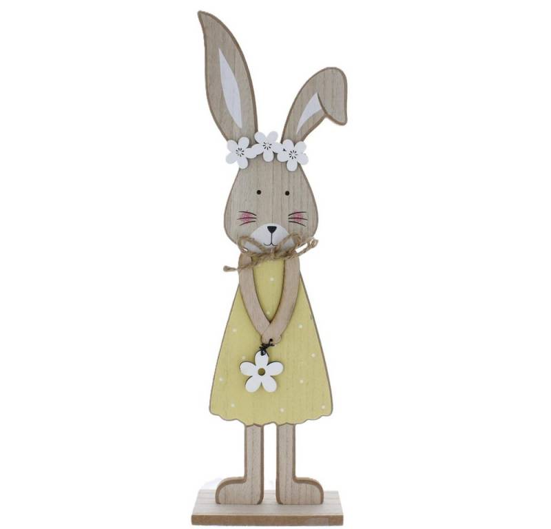 MICA Dekofigur Hasenmädchen - Holz - ca. 12x5x40,5 cm von MICA