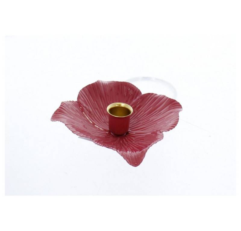 MICA Dekofigur Kerzenhalter Blume pink - ca. 13 x 13 x 3 cm von MICA
