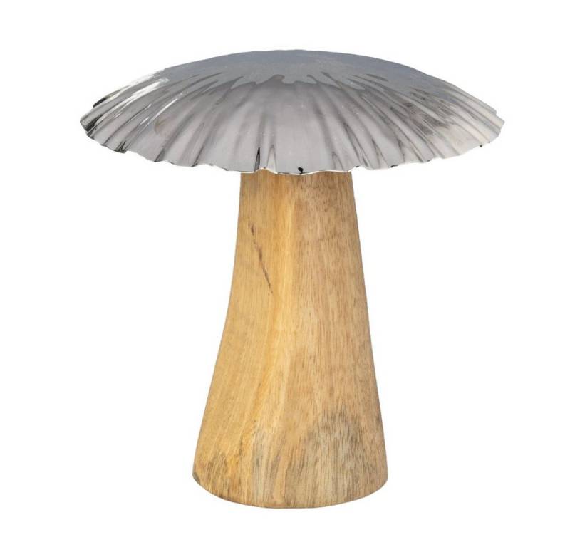 MICA Dekofigur Pilz silber/braun - ca. 19 x 18 cm von MICA