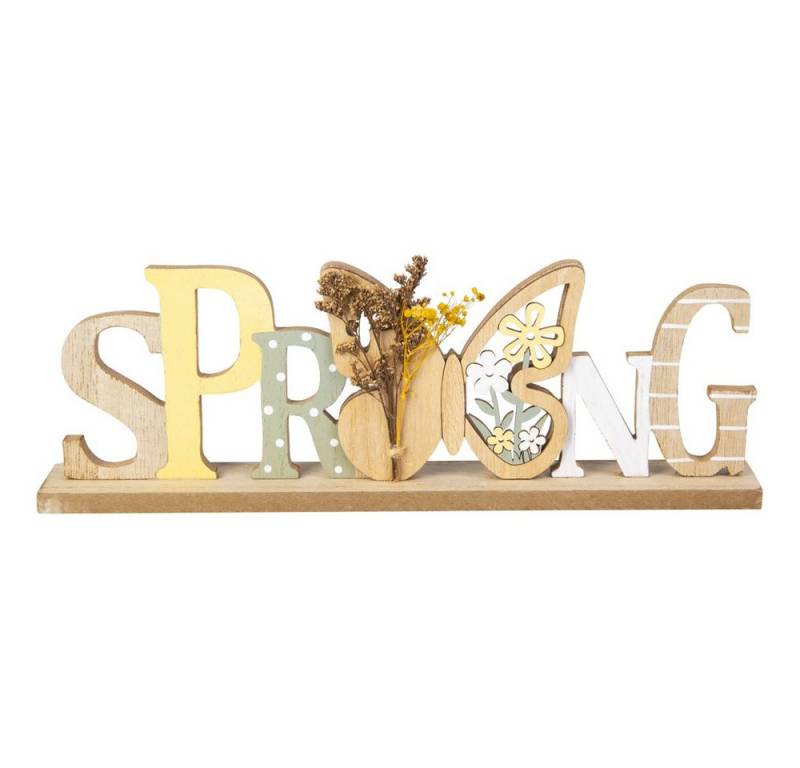 MICA Dekofigur Schriftzug Spring - Holz - ca. 30x4x10 cm von MICA