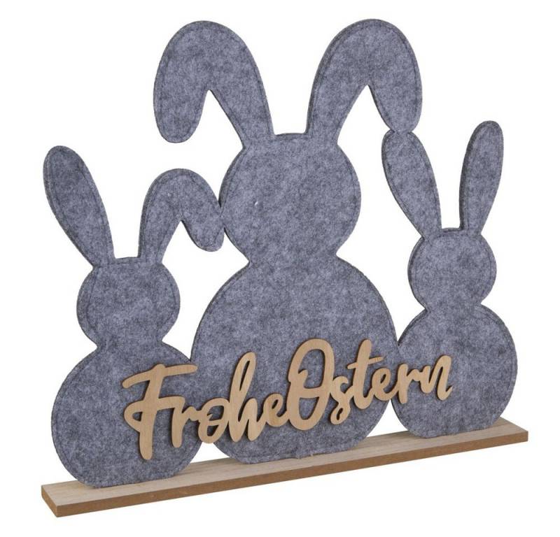 MICA Dekofigur Standdeko - Frohe Ostern - Holz und Filz - ca. 40 x 4,5 x 35,5 cm von MICA