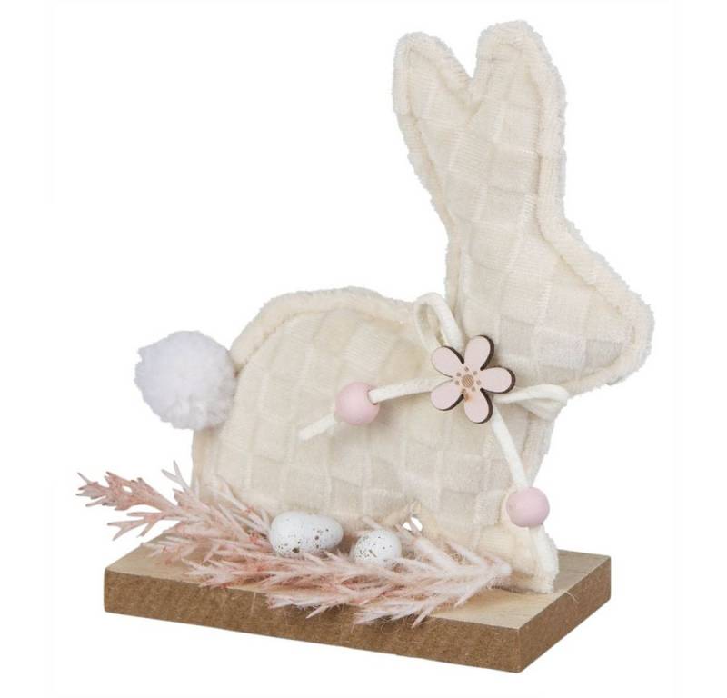 MICA Dekofigur Standdeko - Hase mit Trockenblumen - ca. 9 x 4,5 x 12 cm von MICA