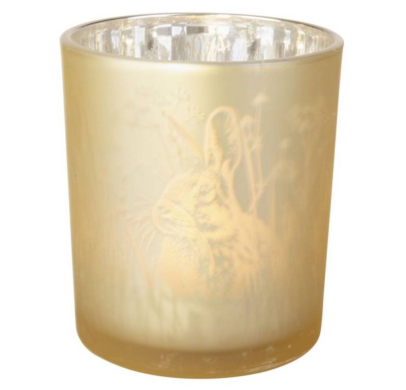 MICA Dekofigur Windlicht Hase gold - ca. 9 x 10 cm von MICA
