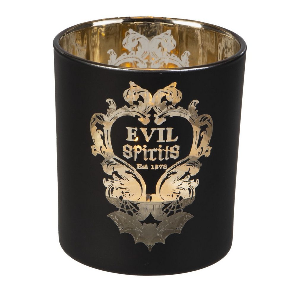 MICA Dekofigur Windlicht - Totenkopf schwarz/gold - ca. 9 x 10 cm MICA Dekofigur Windlicht - Totenkopf schwarz/gold - ca. 9 x 10 cm von MICA