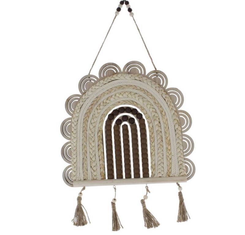 MICA Dekohänger Dekohänger Makramee - aus Holz - ca. 30 x 1,7 x 50 cm von MICA