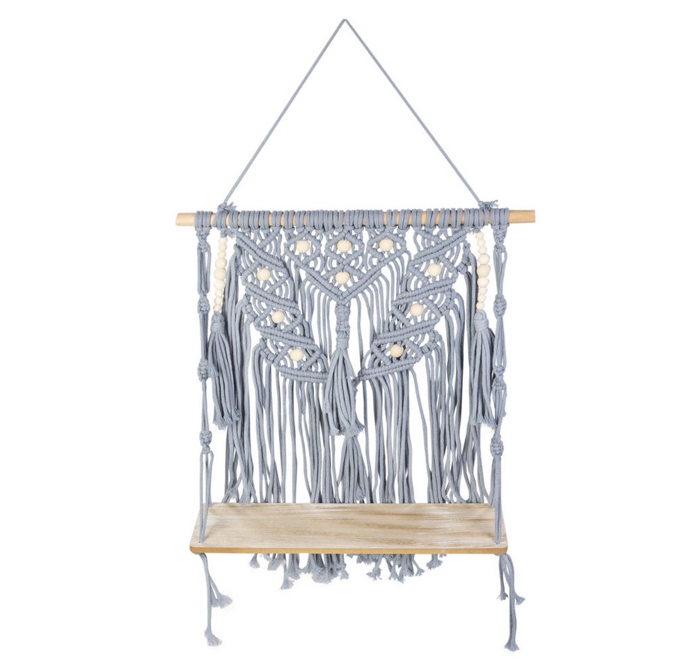 MICA Dekohänger Hängeregal Makramee - grau/braun - ca. 50 x 60 x 83 cm MICA Dekohänger Hängeregal Makramee - grau/braun - ca. 50 x 60 x 83 cm von MICA