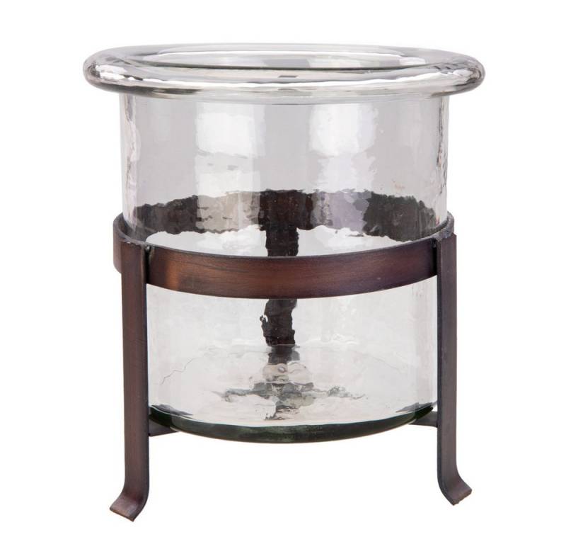 MICA Dekolicht Kerzenhalter - Glas und Metall - ca. 18,5 x 21 cm von MICA