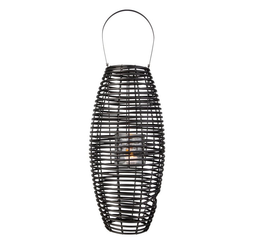 MICA Dekolicht Laterne oval - schwarz - aus Kunststoffrattan - ca. 13 x 14 x 50/68 cm MICA Dekolicht Laterne oval - schwarz - aus Kunststoffrattan - ca. 13 x 14 x 50/68 cm von MICA