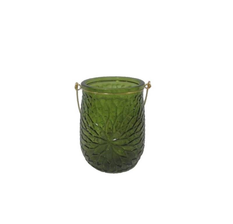 MICA Dekolicht Teelichtglas - Blumen - ca. 11 x 14,5 cm von MICA