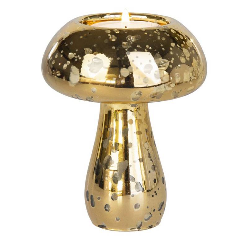 MICA Dekolicht Teelichthalter Pilz - gold - ca. 9 x 11,5 cm MICA Dekolicht Teelichthalter Pilz - gold - ca. 9 x 11,5 cm von MICA